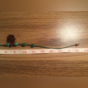 Beaded Short Necklace - turquoise and orange